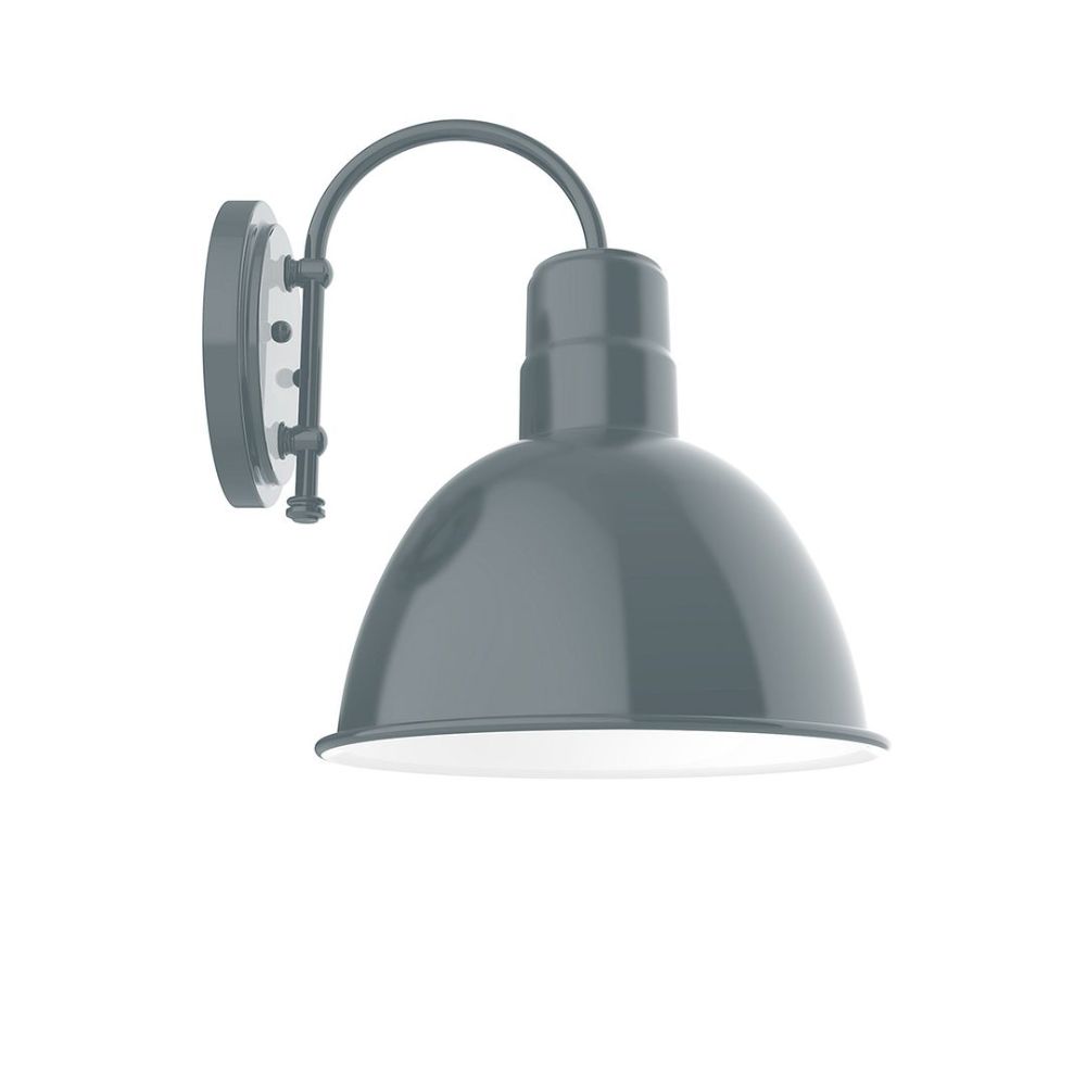 Montclair Lightworks SCC116-40-G05 12" Deep Bowl Shade, Wall Mount Sconce With Clear Glass And Guard, Slate Gray